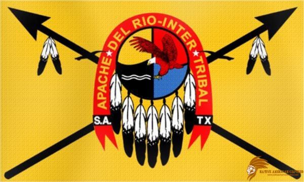 Apache Del Rio Native American Flag With Eagle Symbol