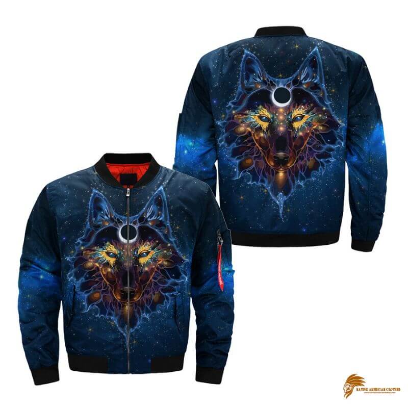 Galaxy Art Wolf Native American Coat