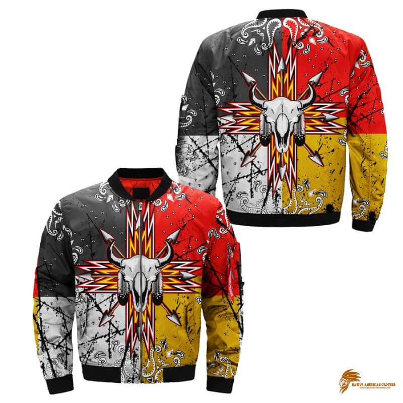 Men's Bison Arrow 3D Pullover Native American Jacket