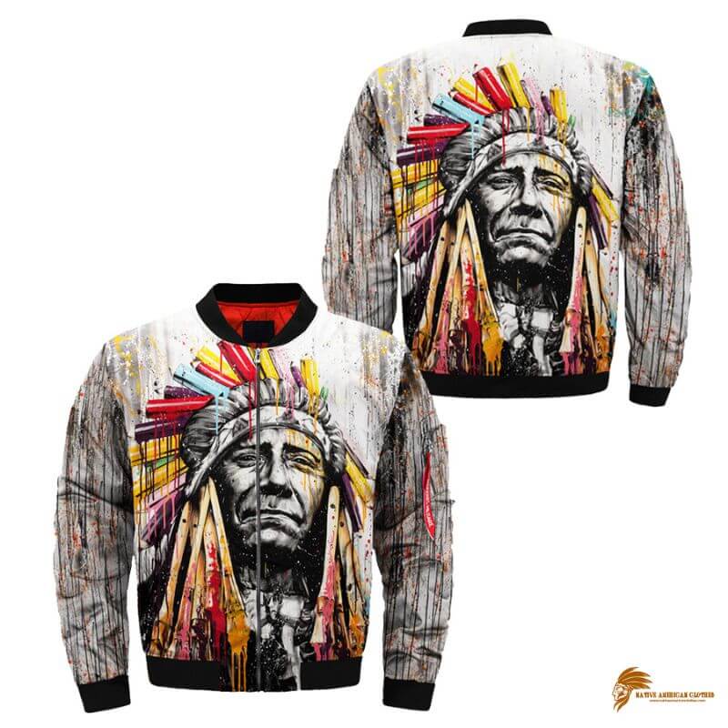 Men's Colorful Native American Chief Jacket