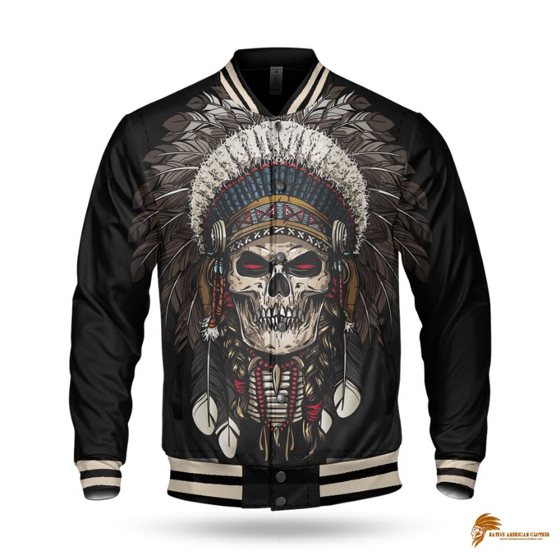 Men's Feather Chief Skull Native American Coat