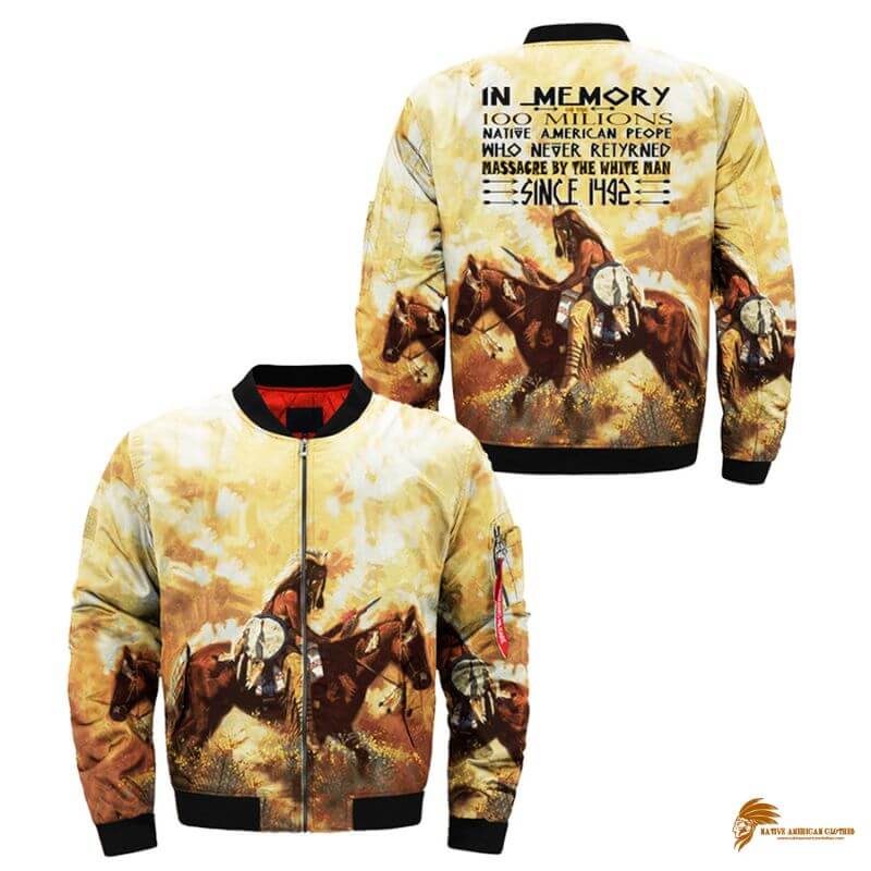 Men's In Memory Of The 100 Millions Native American Jacket - JKNATIVE-0082