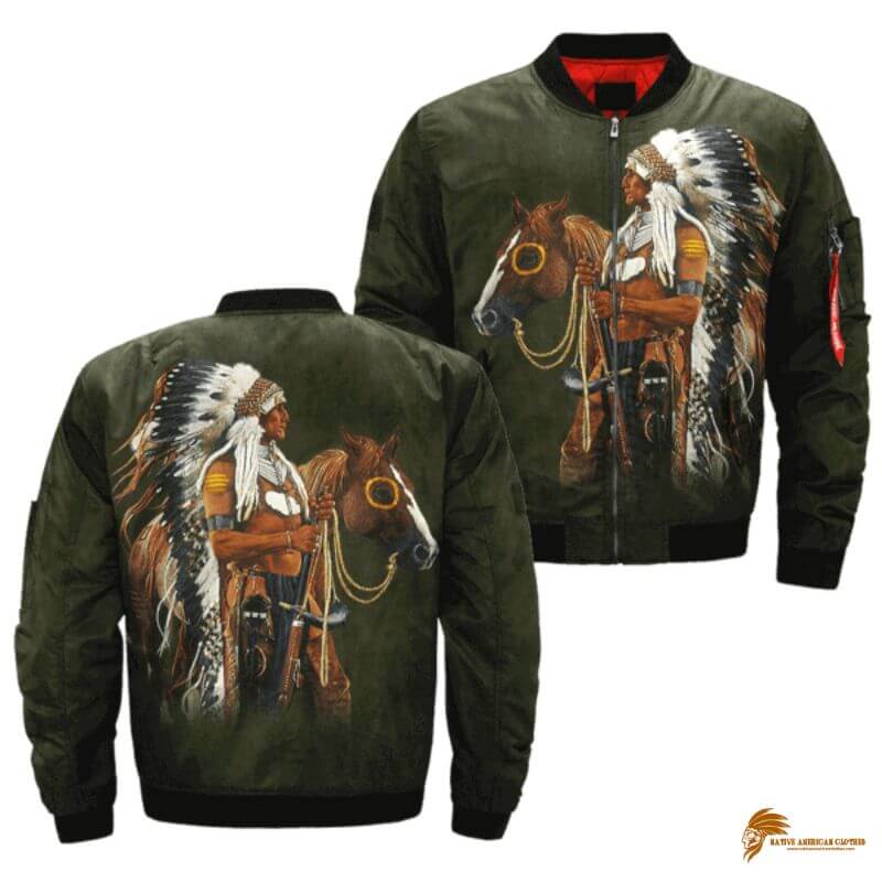 Men's Native American Art Horseman Jacket - JKNATIVE-0031