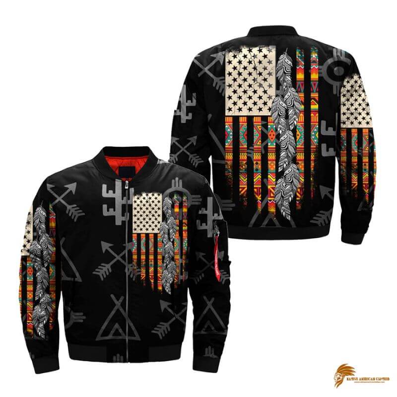 Men's Native American Black Jacket - JKNATIVE-0053