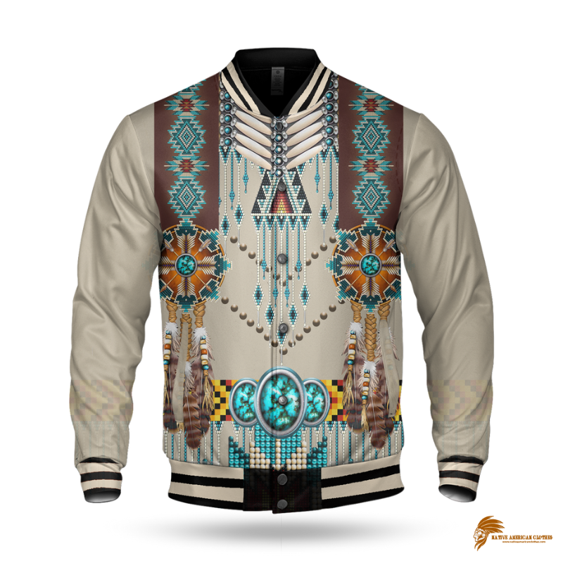 Men's Native American Turquoise Blue Pattern Jacket