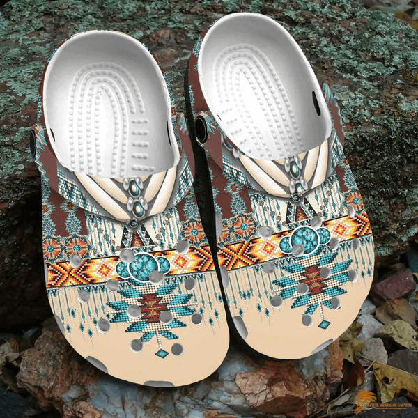 Multicolored American Tribal-Style Crocs for Men and Women