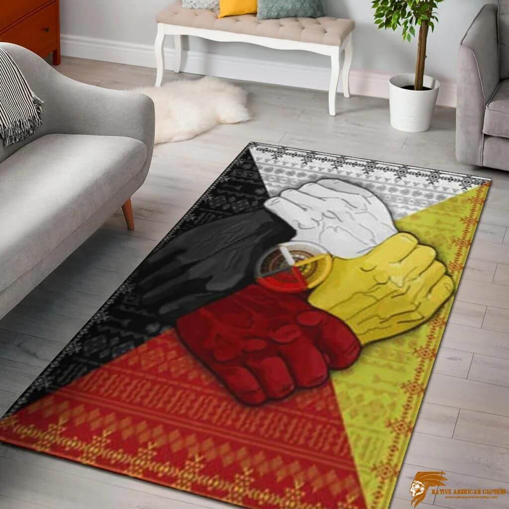 Native American Medicine Wheel Hand Area Floor Rug