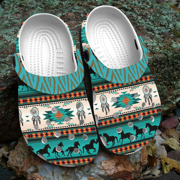 Native American-Style 3D Turquoise Crocs