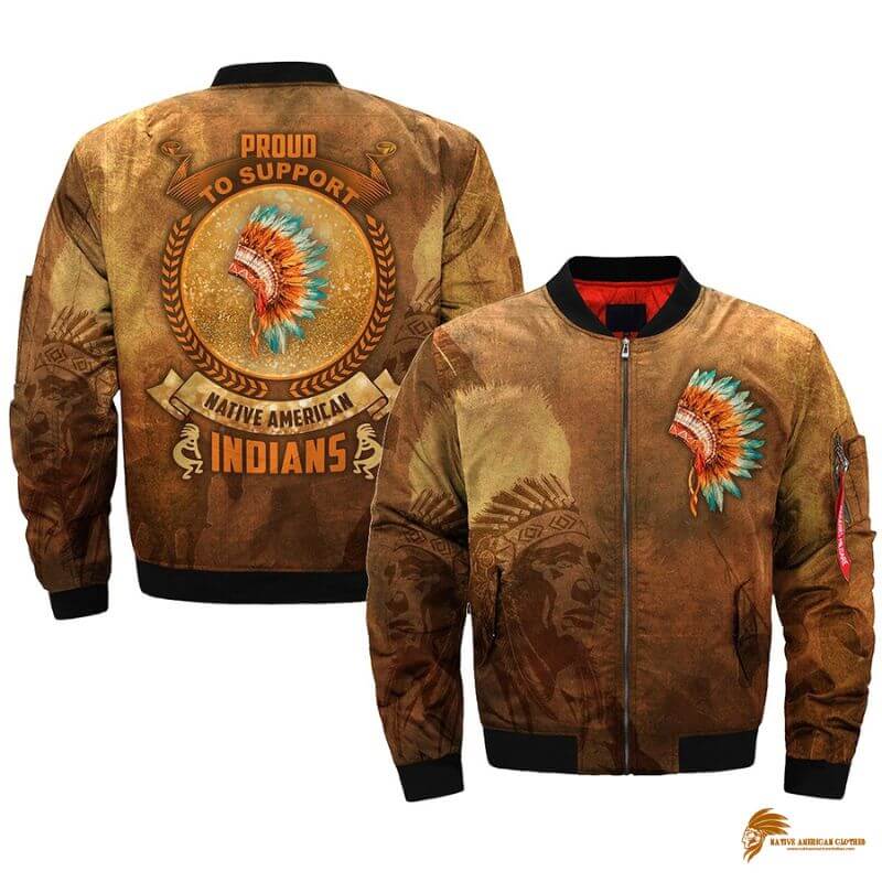 Proud To Support Native American Indians Jacket with Unique Coat Design