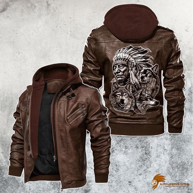 Soulful Brown American Native Leather Jacket for Men (1)