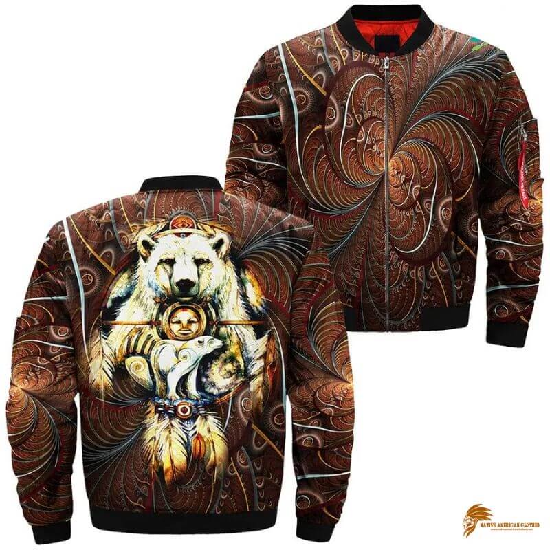 The Native American Dreamcatcher and Spirit Bear Mountain Design Jacket