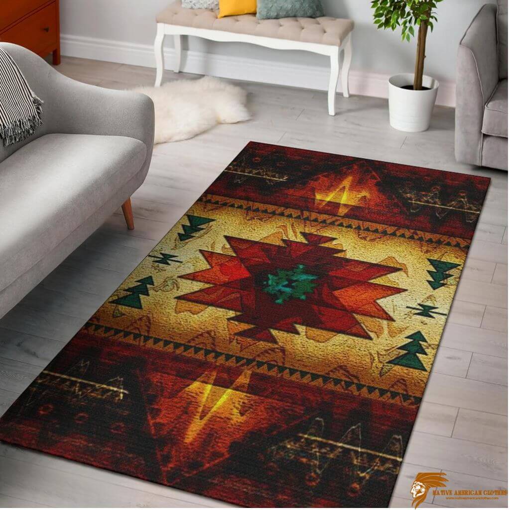 United Tribes Brown Design Native American Bath Rug