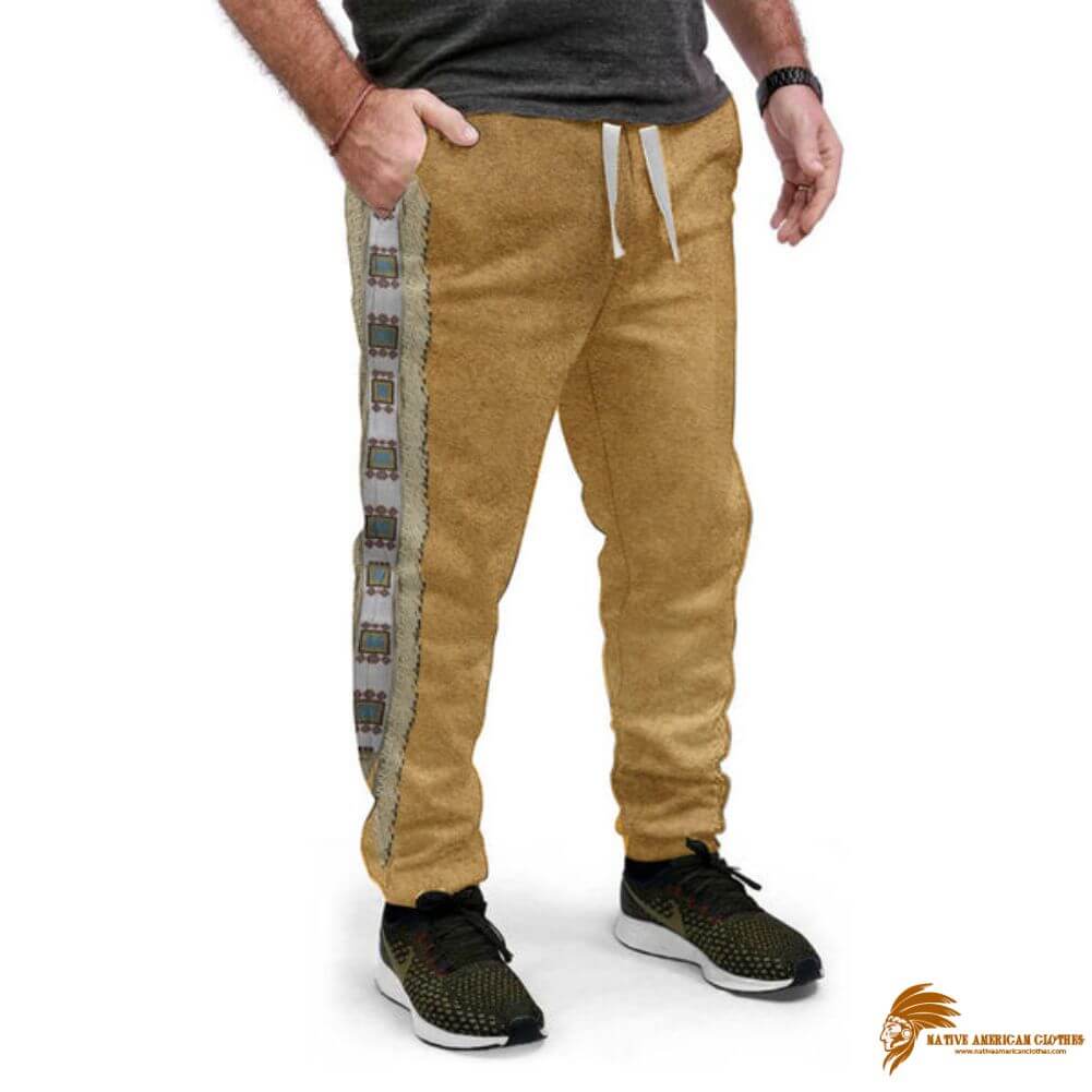 Brown Native Pattern Sweatpants (1)