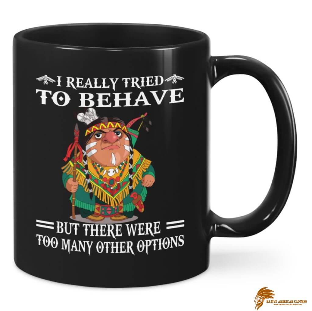 Chibi Cute Print Native American Ceramic Mug (1)