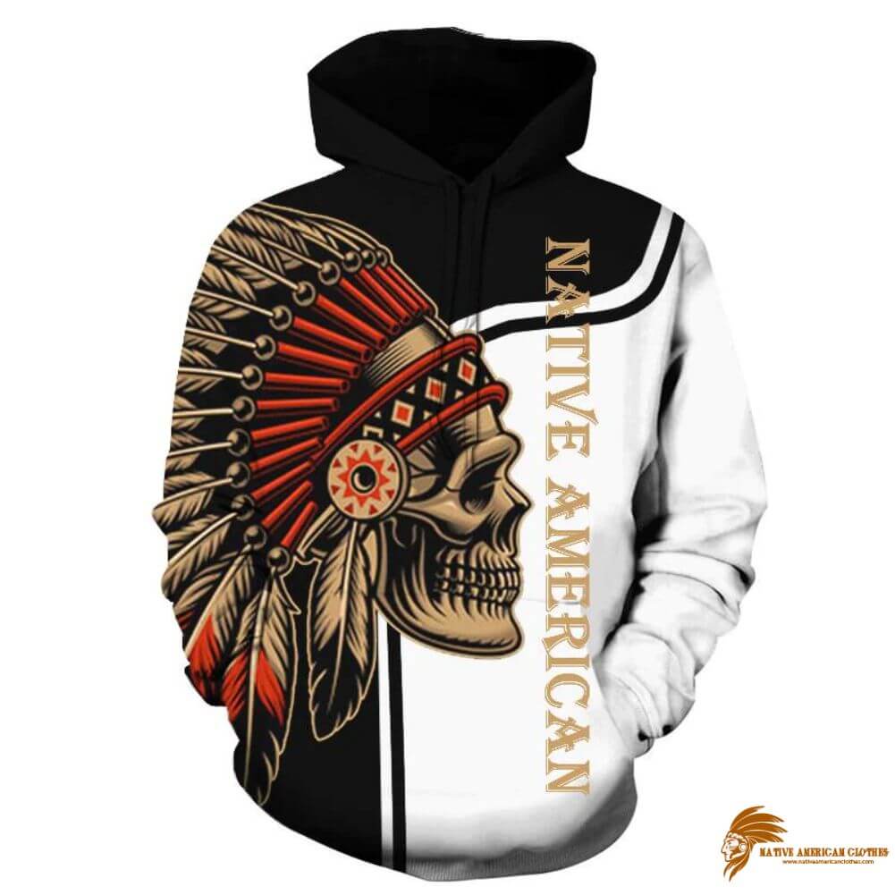 Chief Skull Native American All Over Indian Hoodie (1)