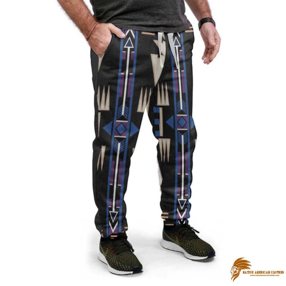 Classic Black Pattern Native Sweatpants (1)