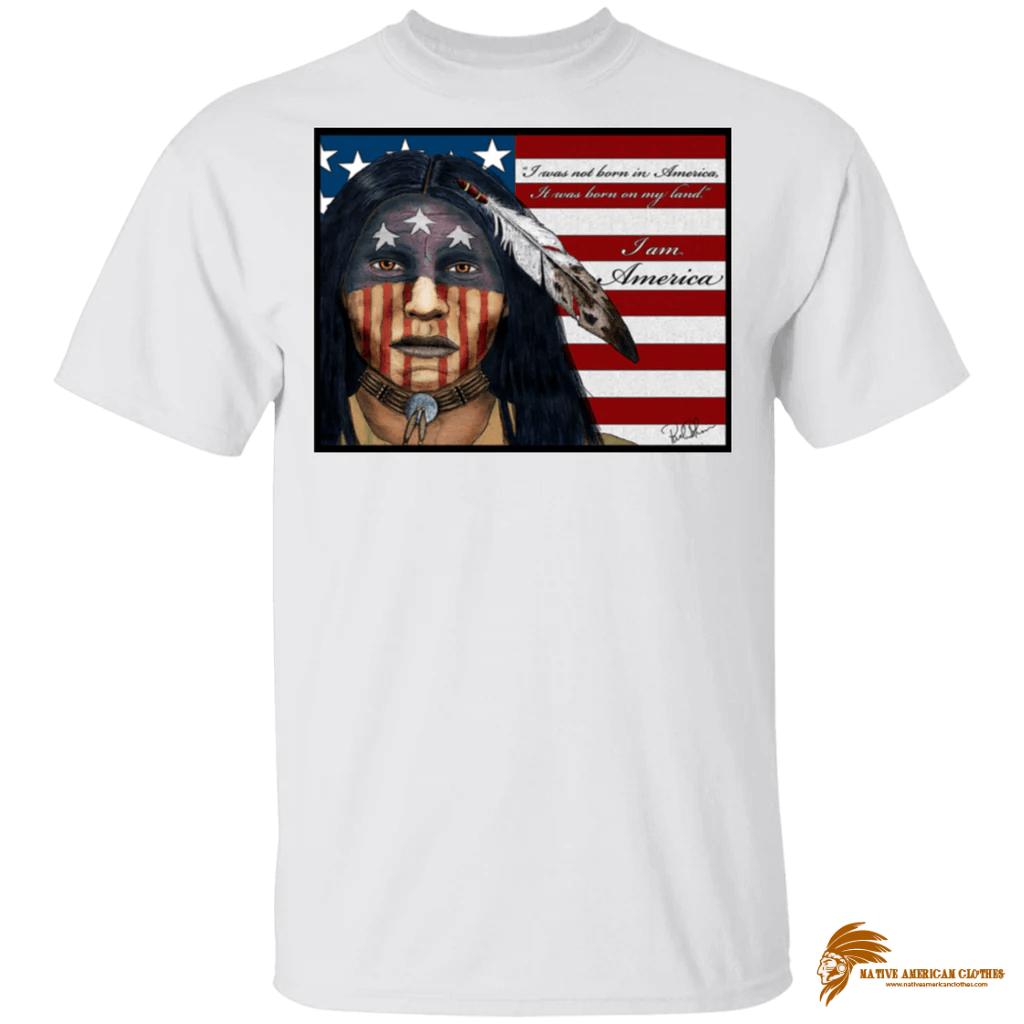 I AM AMERICA Men's Flag G500 Gildan 5.3 oz. T Shirt (1)