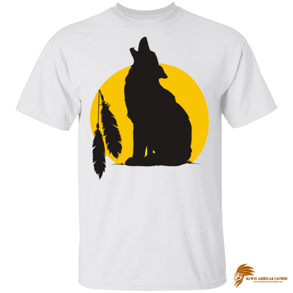 Moon Wolf Howling G500 Gildan 5.3 oz. T Shirt (1)