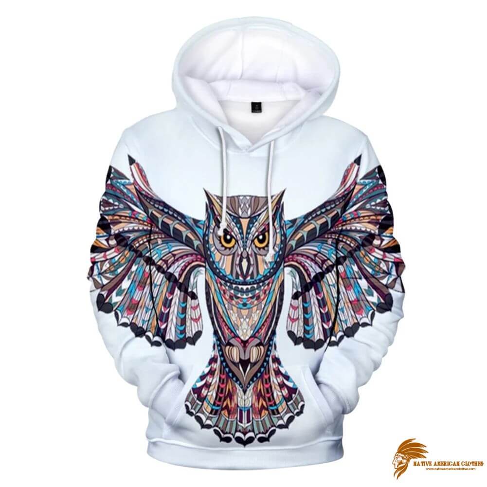 Mystic White Owl Symbol Native American All Over Hoodie (1)