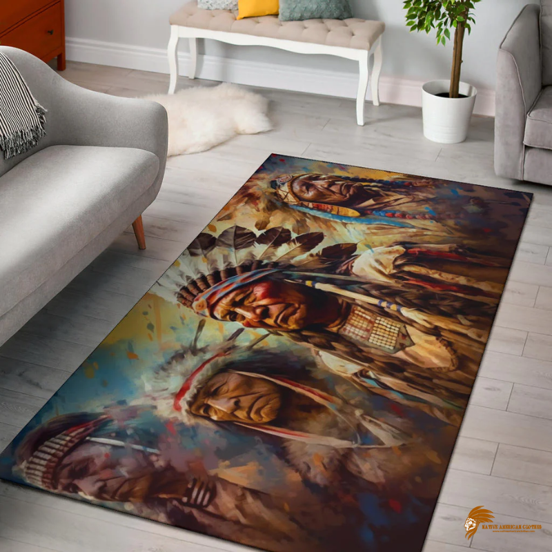 Native American Pattern Area Rug with Traditional Style and Artistic Design