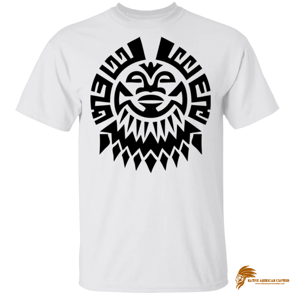 Patterned Mayan Tribal Face Vector T Shirt (1)