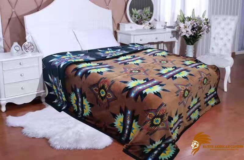 Patterned Reversible Camel Native Design Blanket (1)