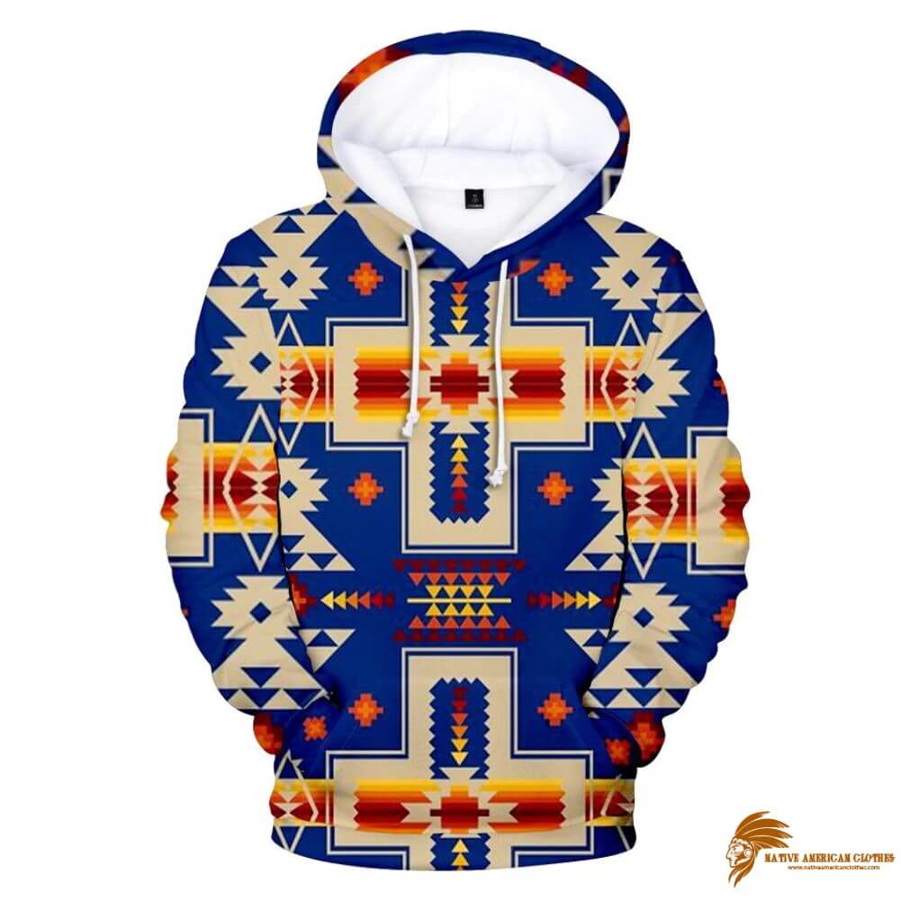 Plaid Native Tribes Pattern Native American All Over Hoodie (1)