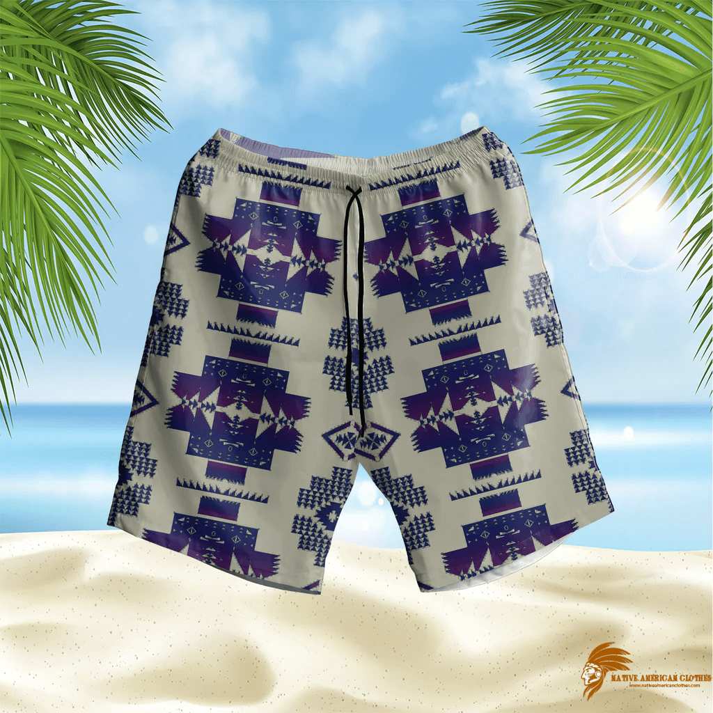 Plaid SHONAT014 Pattern Native Hawaiian Shorts