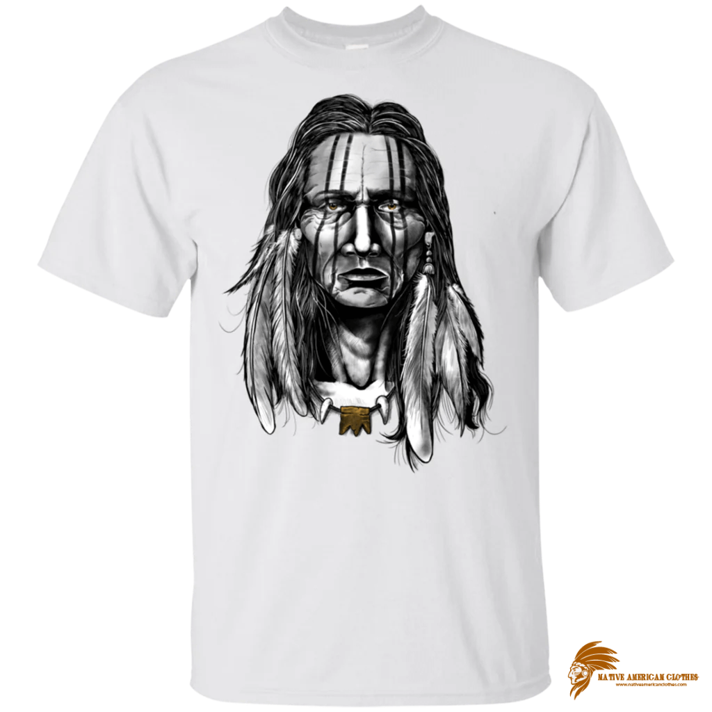 Print Men's Great Chief Native American T shirt (1)