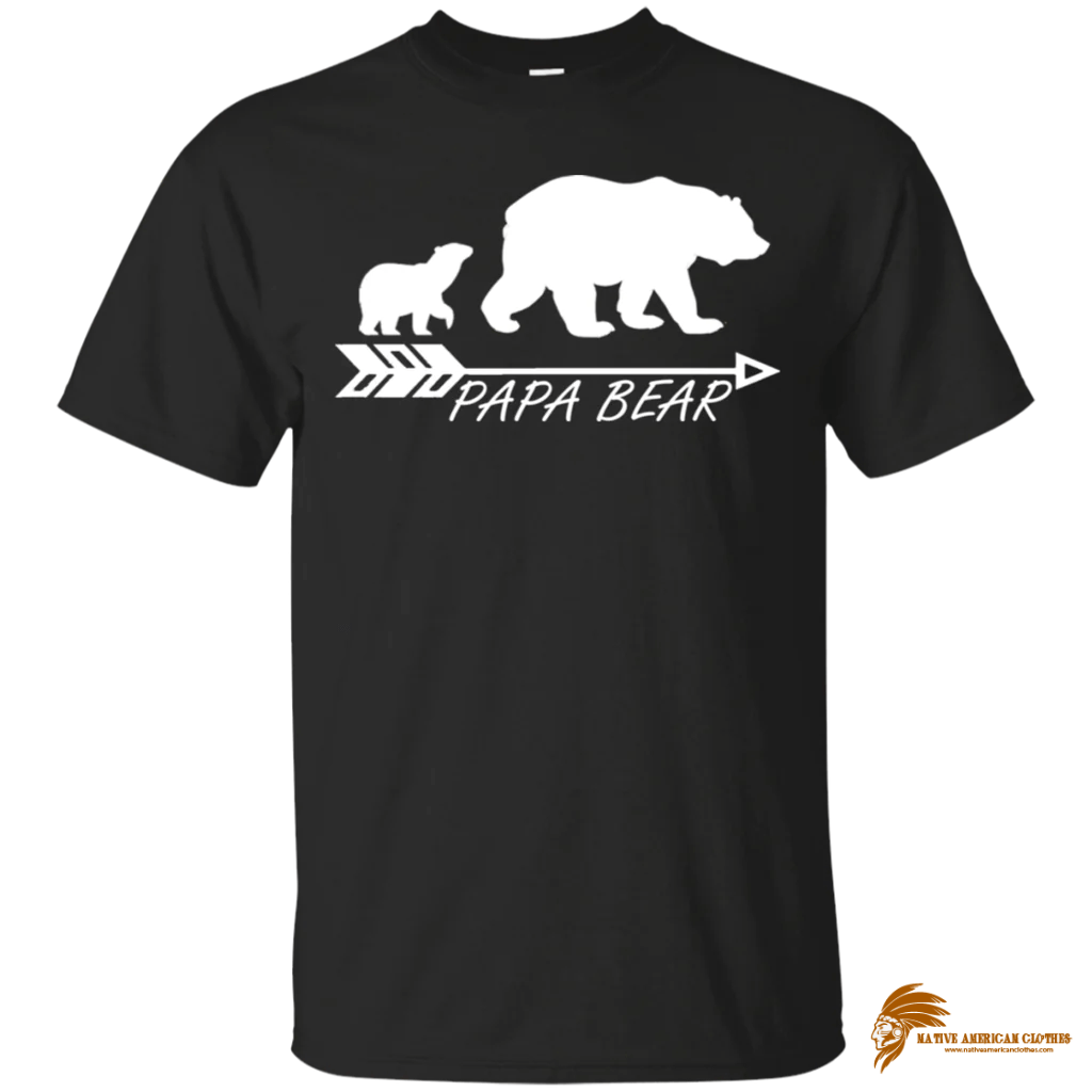 Retro Print Two Papa Bear Arrow Native American T shirt 1