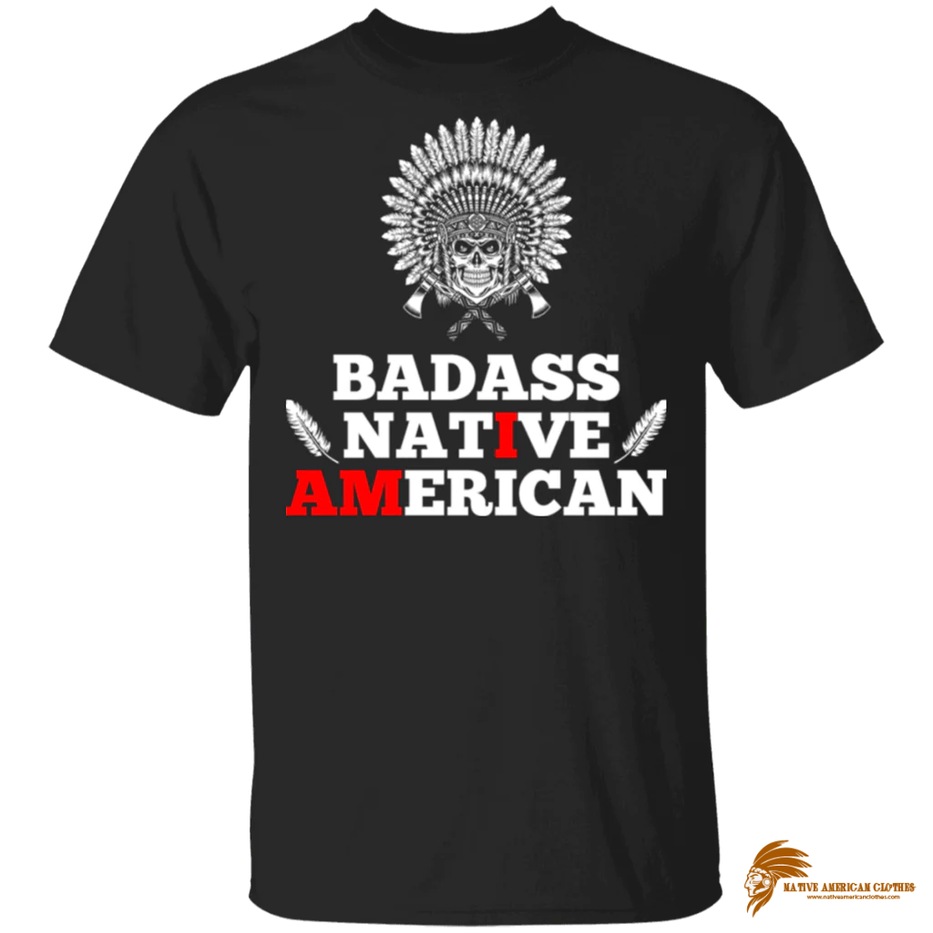 Skullcap Print Badass Native American 1 T Shirt 1