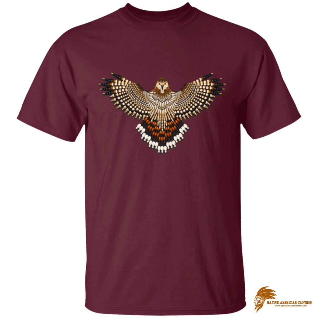 Sporty Print Beaded Red Tailed Hawk T Shirt (8)