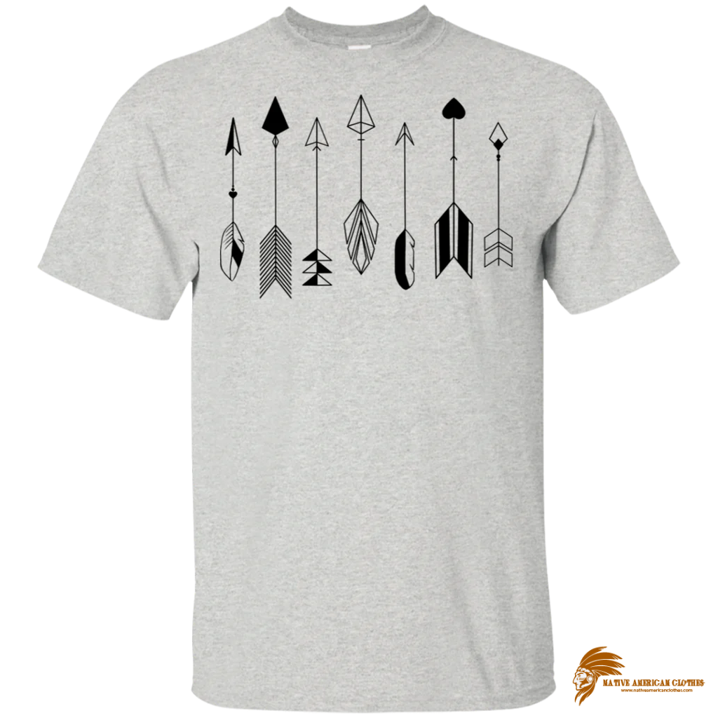 Striped Arrows Straight Native American T shirt Design (1)