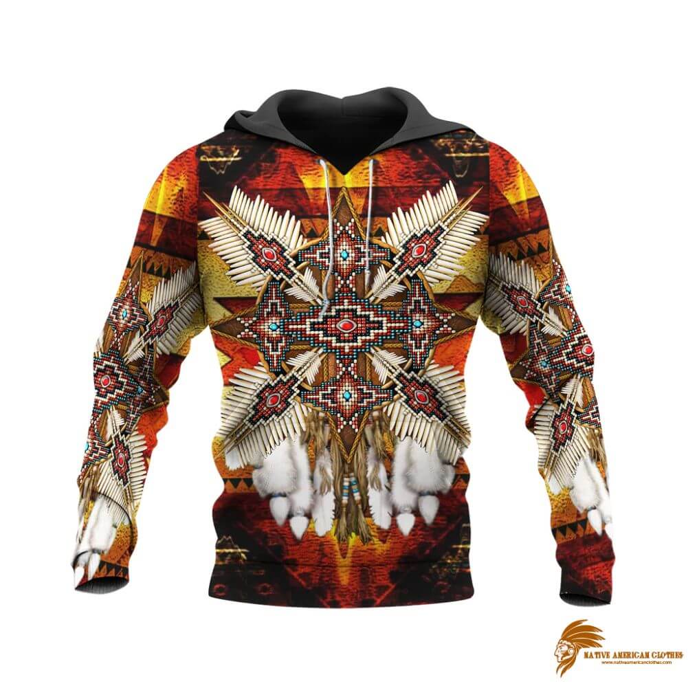 Stylish Red Mandala Feathers 3D Hoodie