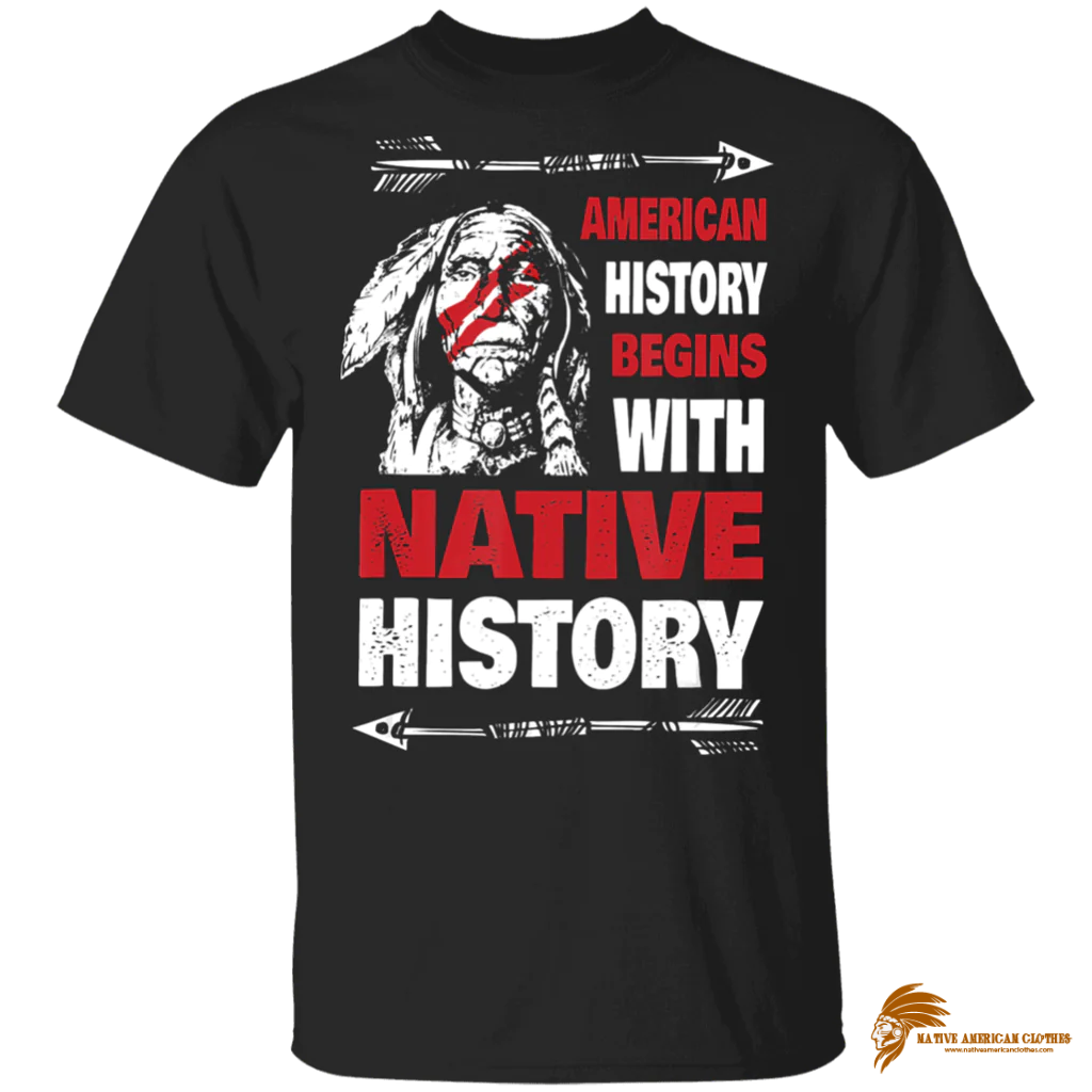 Traditional Men's Retro History Native American G500 Gildan 5.3 oz. T Shirt (1)