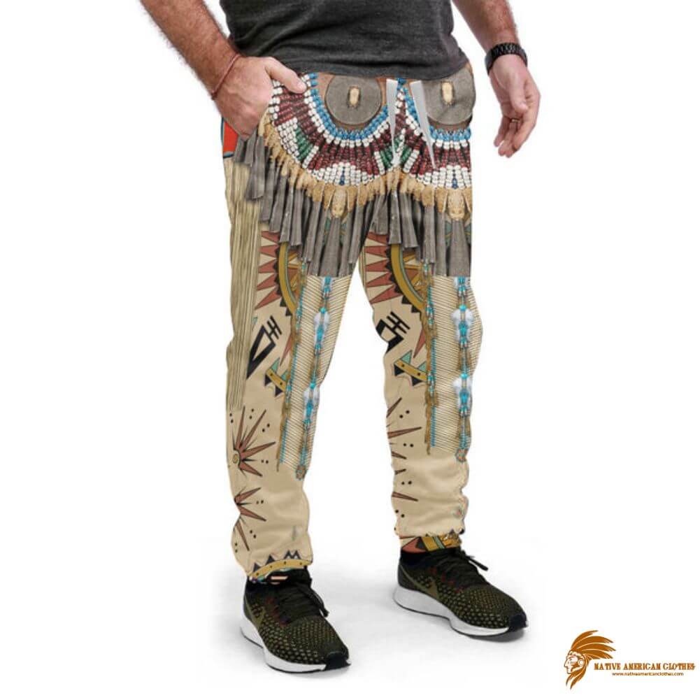 Traditional Striped Pattern Native Sweatpants (1)