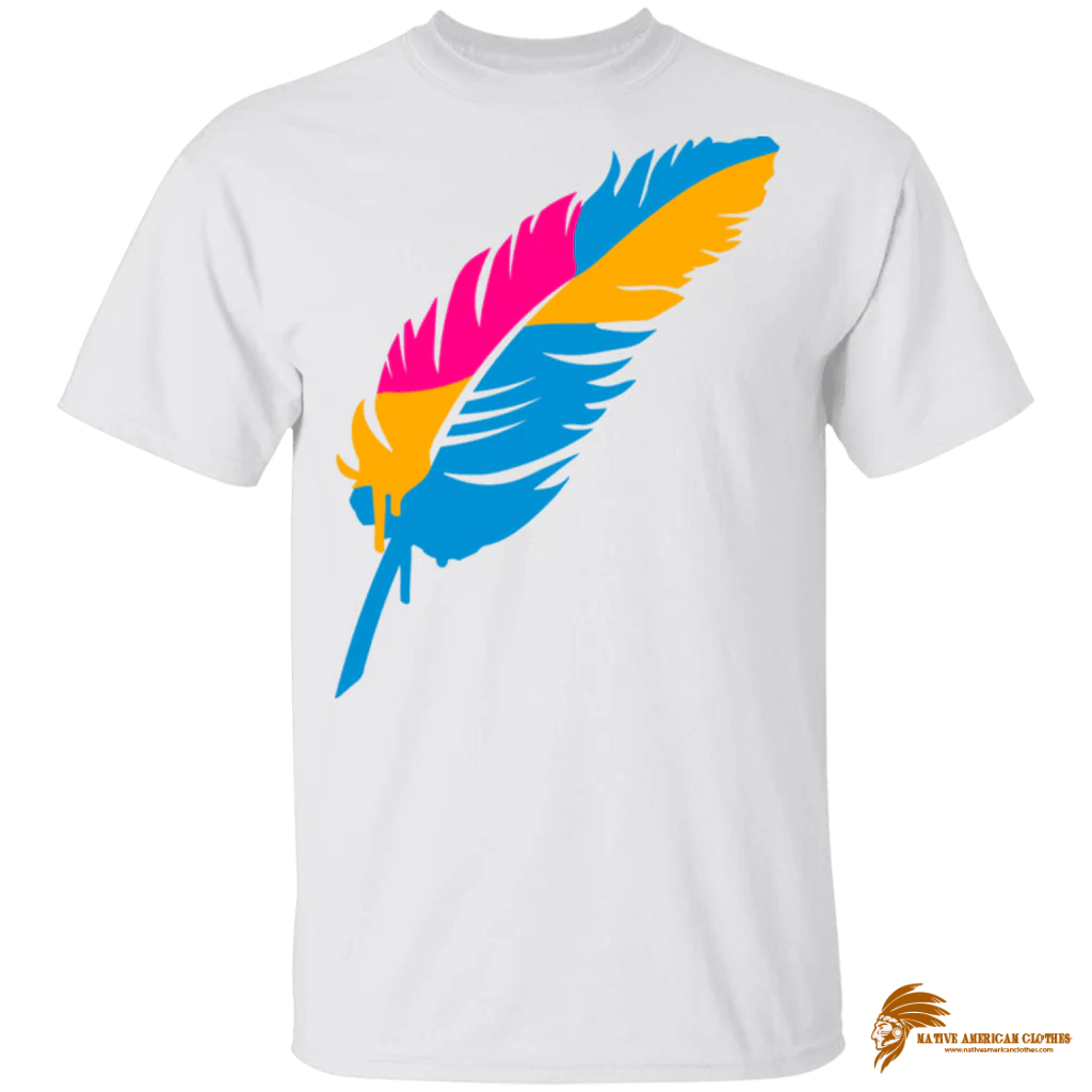 Trendy Colorful Feather T Shirt (1)