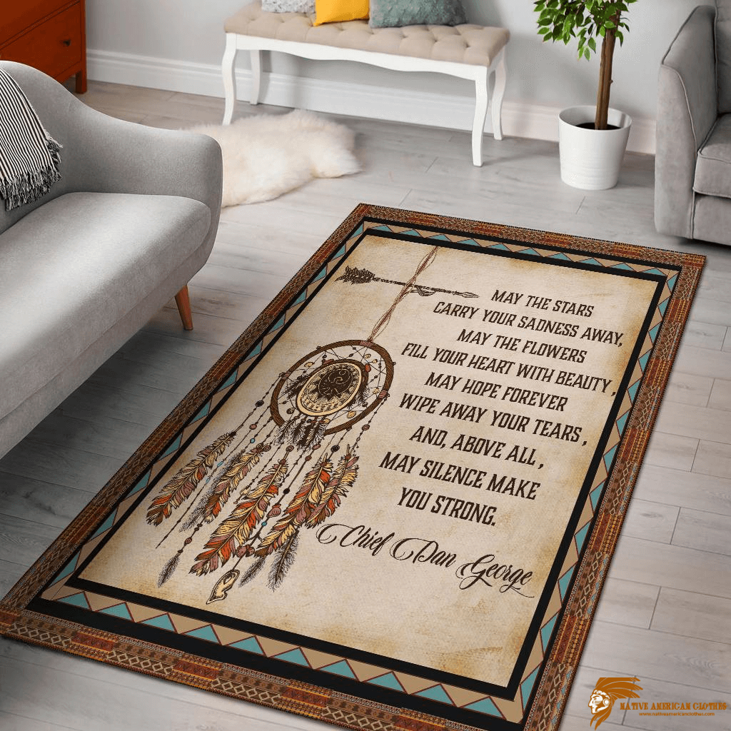 Vintage May The Stars Carry Your Sadness Away Native American Bath Rug