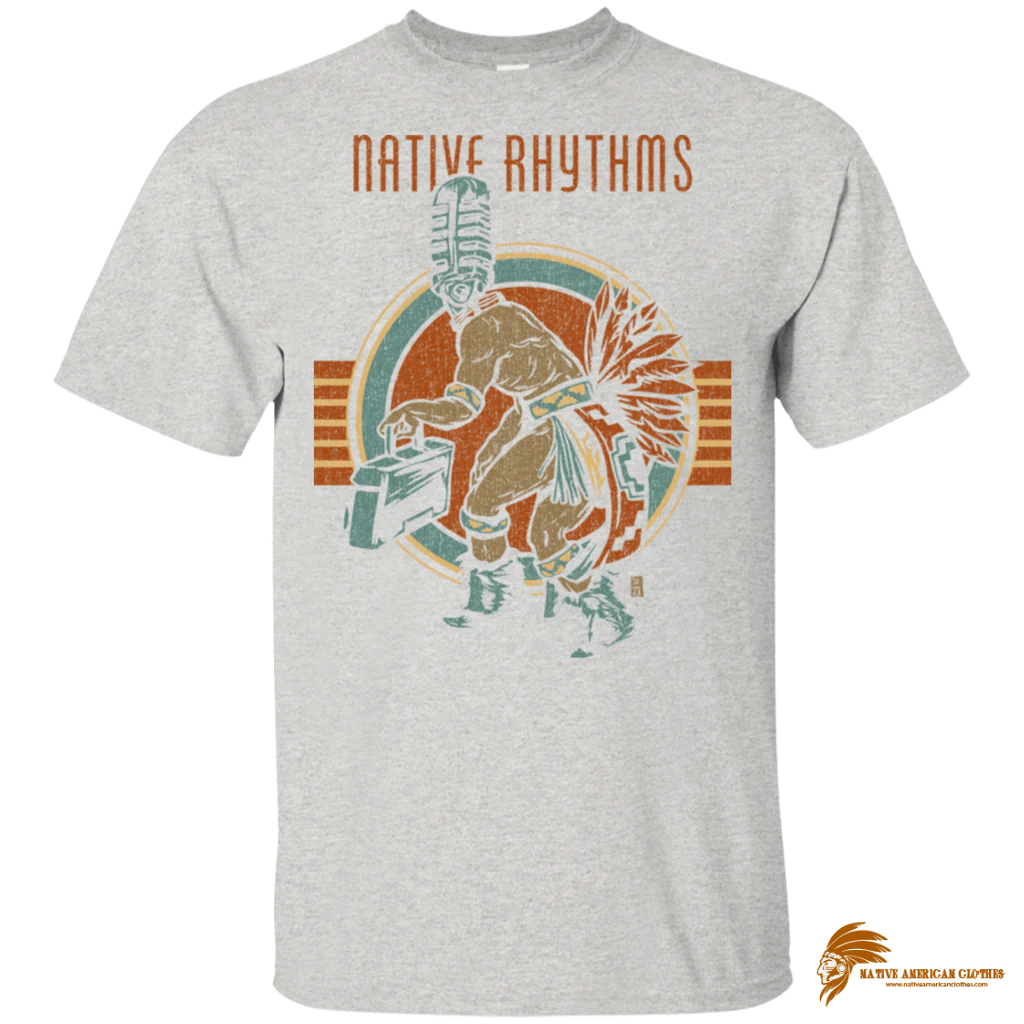 Vintage Native Rhythms Native American Man Design T shirt (1)