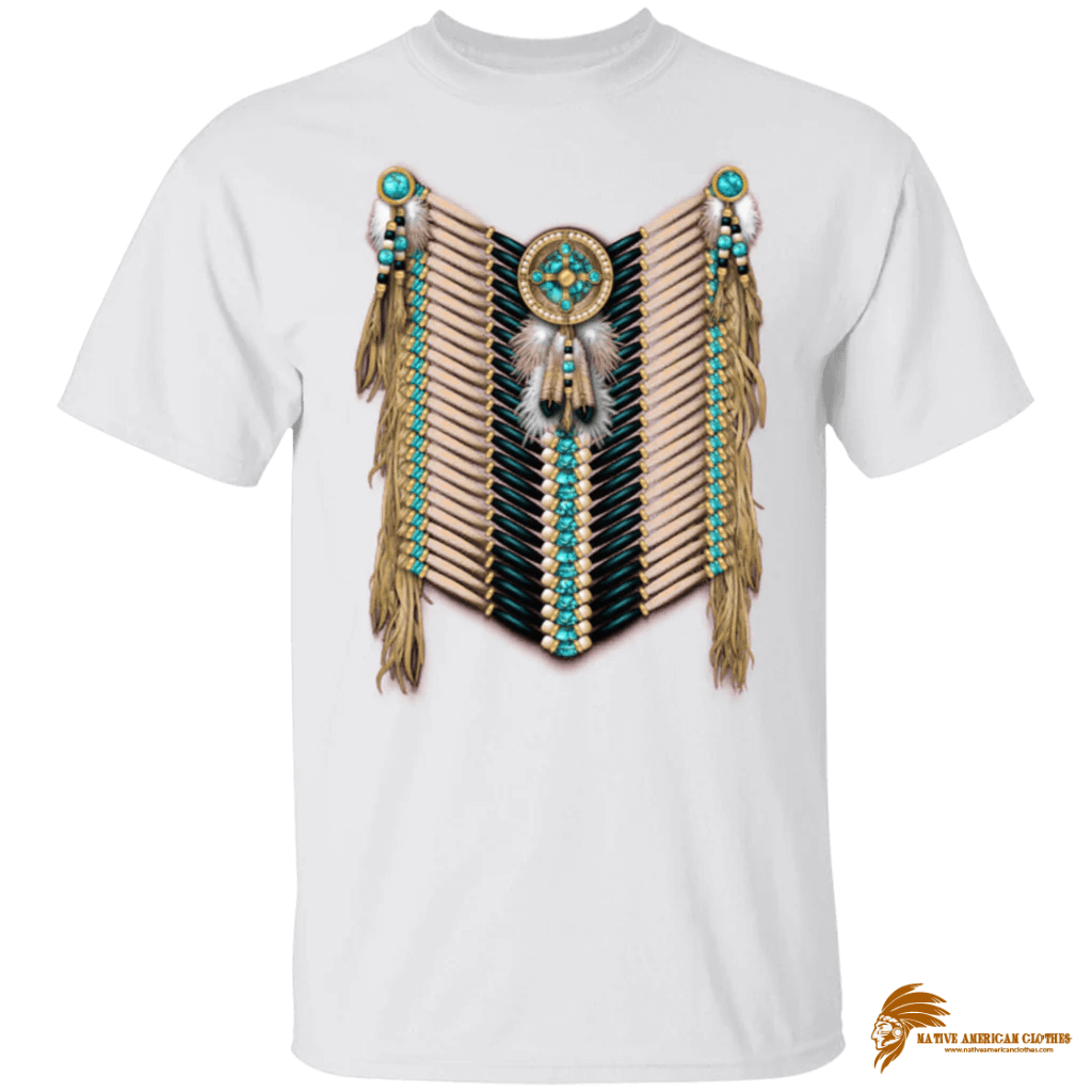 Vintage Style Black and Cedar Native American Breastplate T Shirt (1)