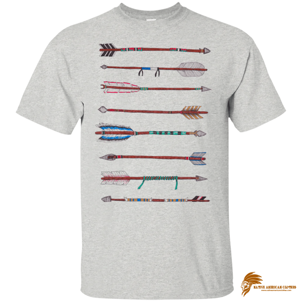 Vintage Tribal Arrow Horizontal Native American Design T shirt (1)