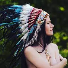 Woman Beautiful Native American Headdress';