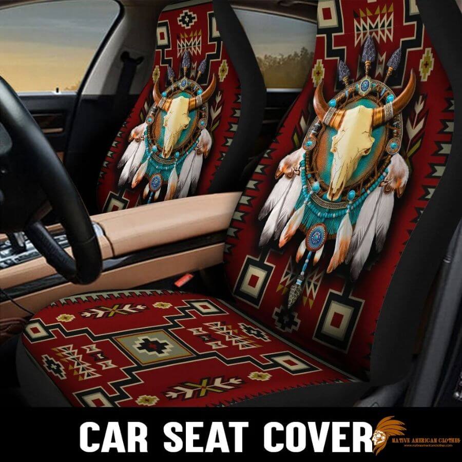 Dark Red Native Car Seat Cover SEANAT005 (1)