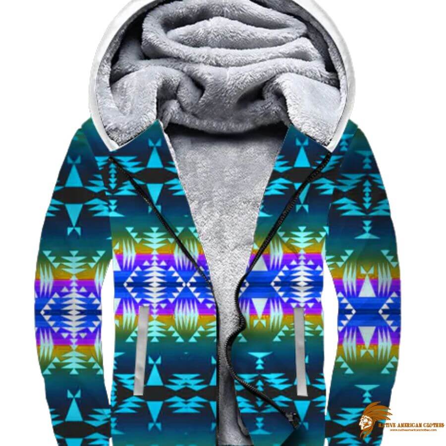 Galaxy Turquoise Design Native 3D Fleece Hoodie