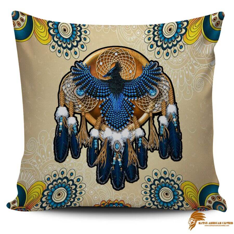 Luxury Blue Thunderbird Native American Pillow Covers PILNAT018