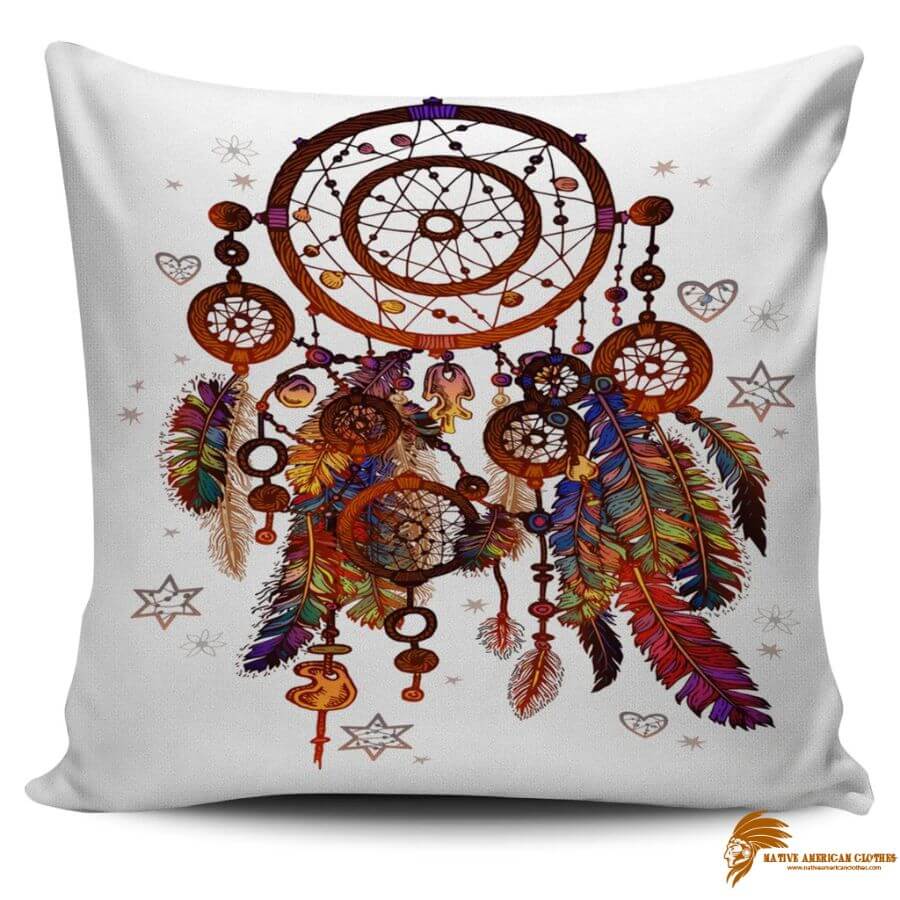 PILNAT007 White Watercolor Bohemia Dreamcatcher Native American Pillow Covers