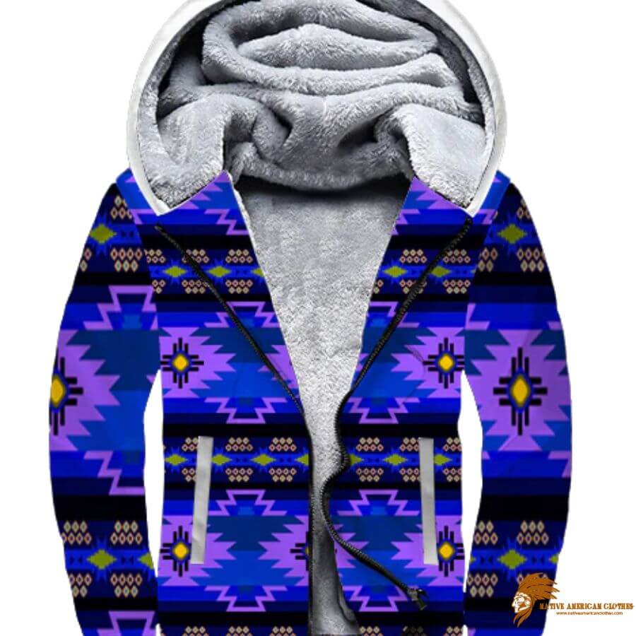 Trendy Blue Native Pattern 3D Fleece Hoodie