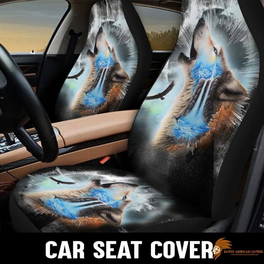 Wolf Patterned Native Car Seat Cover SEANAT011 (2)